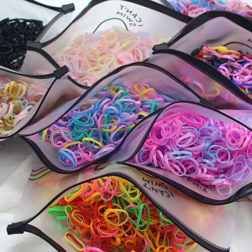 20/100/500Pack Rubber Bands For Hair Set Ponytail Holder Elastic Gum Small Scrunchie Girls Gum Hair Accessories