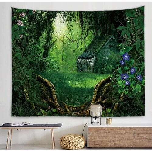 Landscape Forest Tapestry Wall Hanging Mandala Wall Carpet Backdrop Wall Tapestry Tree WallCloth Tapestries Psychedelic Tapestry