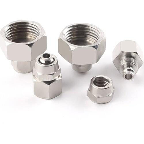 Pneumatic quick-tightening connector PCF OD 4/6/8/10/12mm hose 1/8``/ 1 / 4''3 / 8''1/2'' female thread pneumatic connector