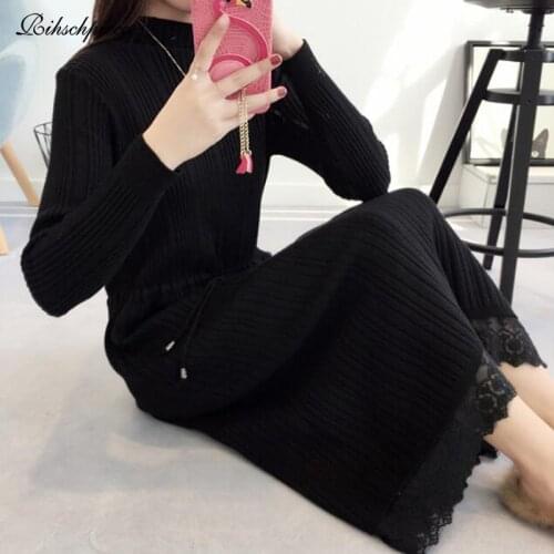 Модные вязаные платья Rihschpiece China At AliExpress