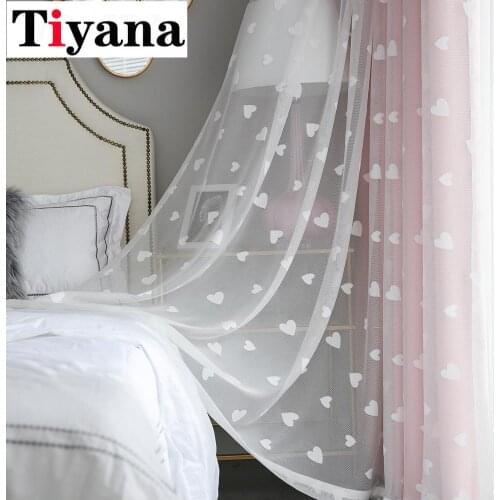 Curtains Kitchen Window Flexible Soft Living Room Light Coffee Sheer Curtains Pattern Short Tulle Drapes Single Panels JK210Y