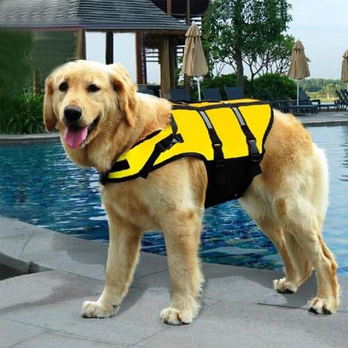Pet Dog Swimsuit Dog Life Jacket Dog Clothes Vest Harness For Dog Summer Clothes Adjustable Reflective For Medium And Large Dogs