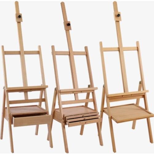 Easel Caballete De Pintura Three Layer Drawer Easel Artist Oil Painting Stand Chevalet En Bois Wood Easel Stand Art Supplies