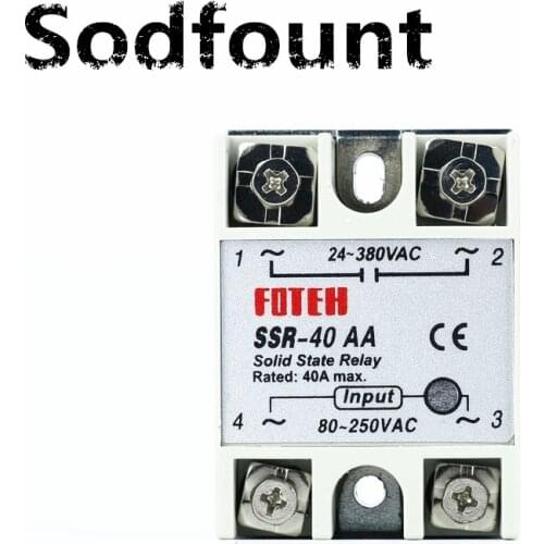 Solid state relay SSR-40AA 40A actually 80-250V AC TO 24-380V AC SSR 40AA relay solid state