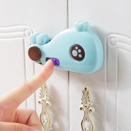 Whale Shape Baby Security Protector Safety Door Lock Self-adhesive Household Anti-open Children Cabinet Drawer Cabinet Lock