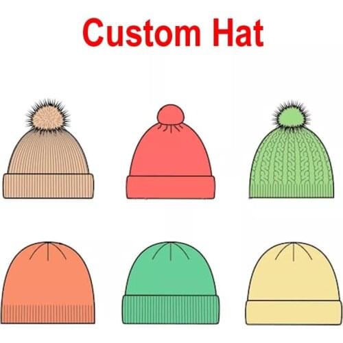 Factory Price! Pom Pom Beanie Hat Custom LOGO Winter Short Melon Skin Beanie Warm Bonnet Casual Cap Unisex Elasticity Knit Hats