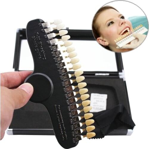 1 Set 20 Colors Dental Shade Guide Color Comparator Mirror Dental Colorimetric Plate for Teeth Whitening Dentist Tools