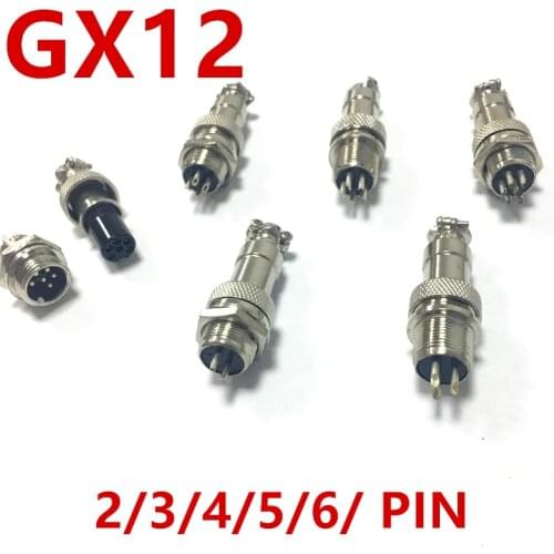 GX12 2/3/4/5/6 Pin Male + Female 12mm L88-93 Circular Aviation Socket Plug Wire Panel Connector with