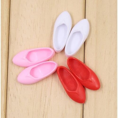 1 Pair of Plastic Mini Dolls Flat Shoes for Blythe Shoes 1/6 BJD Dolls Shoes