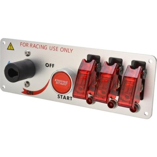 1pcs 12V 30A LED Racing Car Engine Start Push Button LED Toggle Switch Panel Relay Set with Cable Screws