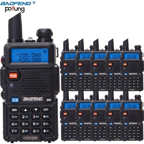 10PCS BaoFeng UV-5R VHF/UHF136-174Mhz&400-520Mhz Dual Band Walkie Talkie Two way radio Baofeng Handheld UV5R CB Portable Radio