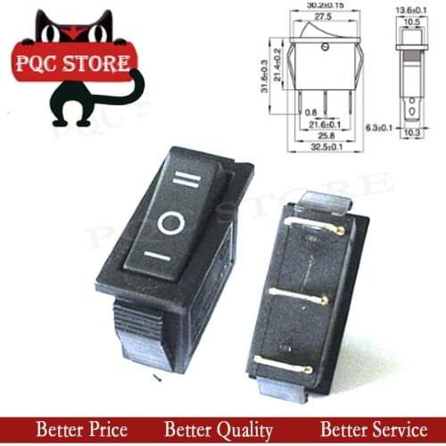 5 pcs/LOT AC 15A 250V /20A 125V 3 Pin SPDT KCD3 ON-OFF-ON 3 Position BLACK Boat Rocker Switch 30*13.6mm KCD3-3PD
