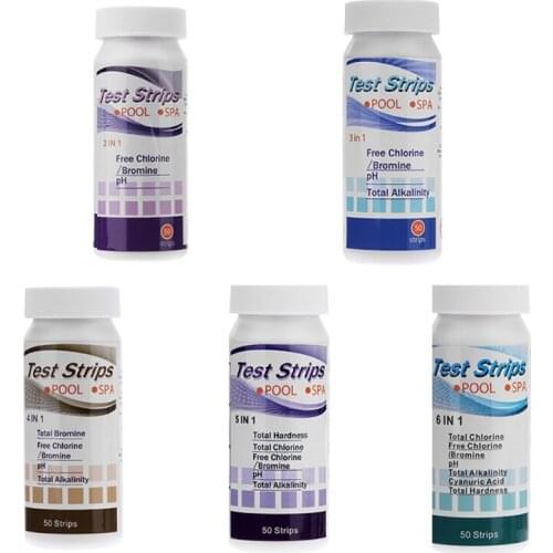 50 Pcs 6-In-1 Swimming Pool PH Test Paper PH Tester Residual Chlorine Value Alkalinity Hardness Test Strip Pool Clean Test #7