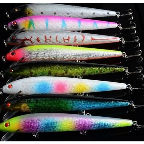 8 Pieces Minnow Fish Bait 3 Treble Hook 14cm 15.8g Swim Vibration Jigging Lure Bass Trout Dogs Killer Fishing Tackle