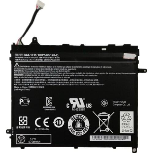 7XINbox 3.7V 36WH BAT-1011 Replacement Laptop Battery For Acer Iconia Tab A510 A700 1ICP5-80-120-2 Laptop
