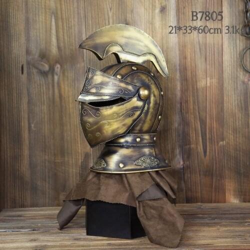 Hand-Made Rome Armor Sparta Knight Helmet Middle Ages Antique Home/Bar Decor Cool Ancient Ornaments Free Shipping