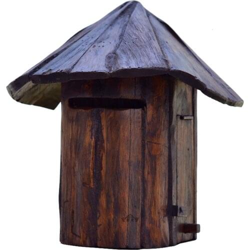 Handcraft Wood Outdoor Mailbox Gardening Wooden House Mailbox Villa Idyllic Cool Retro Outdoor Creative Home Rainproof