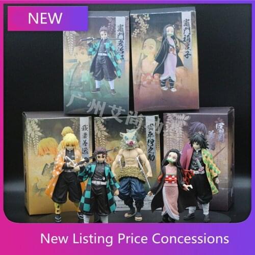 Action Figure NEW 5PCS Demon Slayers Blade My Wife Zeni Nidouzi Kilomon Tanjiro Car Decoration Anime Model Decoration Toy Gift