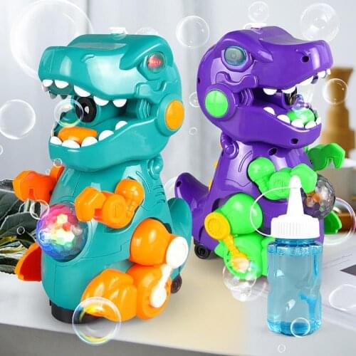 Electric Walkable Tyrannosaurus Bubble Maker Machine Music Outdoor Toy for Kids