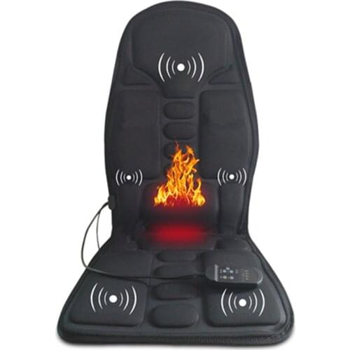 Electric Heating Vibrating Back Massager Portable Massaging Chair Cussion Seat Pad For Car Home Office Lumbar Neck Mattress