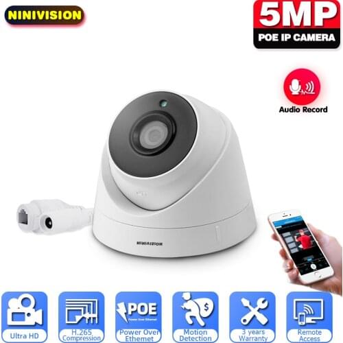 H.265 Face Detection AI POE IP Outdoor Camera Mini Dome IP66 Waterproof 5MP CCTV Security P2P Onvif Video Camera For POE NVR Kit