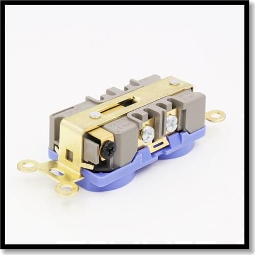 ISF0008 copper Gold Plated Wall outlet chassis HIFI US AC Power duplex Receptacle Socket