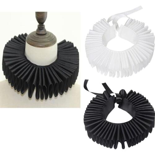 Cosplaydiy Victorian Prince Jabot Tie Vintage Collar Elizabethan Victorian Steampunk Neck Collar Cosplay Tie Jabot L320