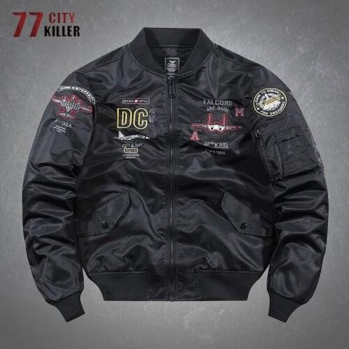 Military Bomber Jacket Mens Spring Autumn Pilot Embroidery Windbreaker Baseball Coat Male Outdoor Cargo Jackets Chaqueta Hombre