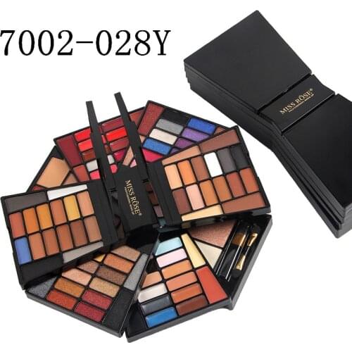 Miss Rose cosmetics box 64 color eye shadow box 16 color lipstick cream 2 color highlights 6 color blush powder makeup box
