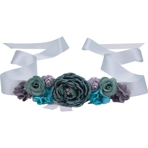 Fashion Wedding Bridal Flower Girl Sash Belt Pearl Rhinestone Lace Ribbon Belts for Maternity Women Kids Girls Dress Waistband
