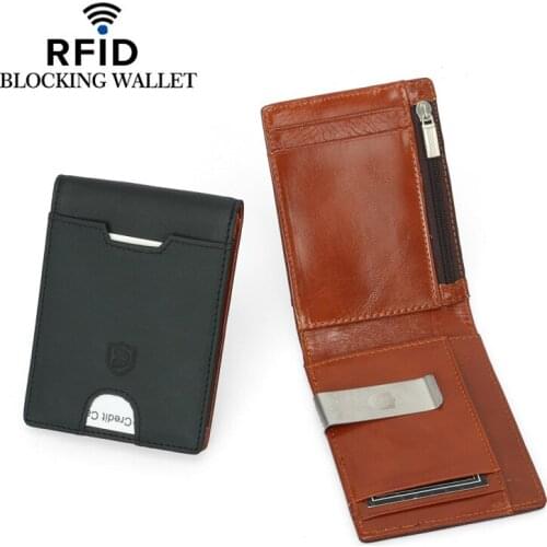 Weduoduo Brand Genuine Cow Leather Men Wallet Fashion Coin Pocket Trifold Design Men Purse High Quality Women Card ID Holder