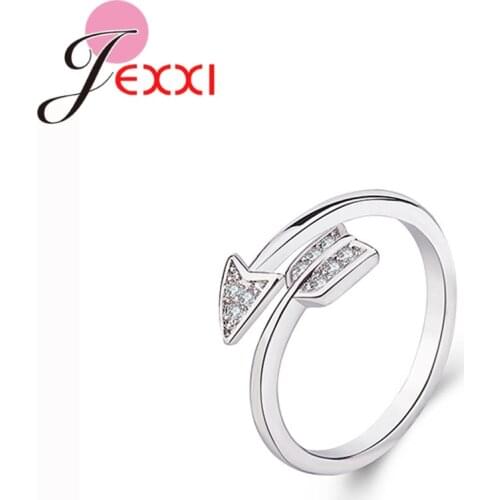 New Classical Arrow Ring Fashion 925 Sterling Silver Finger Ring for Women Adjustable Engagement Wedding Gift Jewelry Dropship