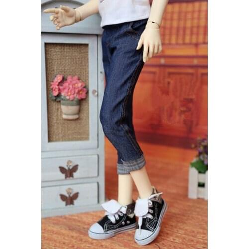 BJD doll clothing is suitable for 1/3 1/4 size straight tube slim shorts with flanged 7 cent jeans doll accessories