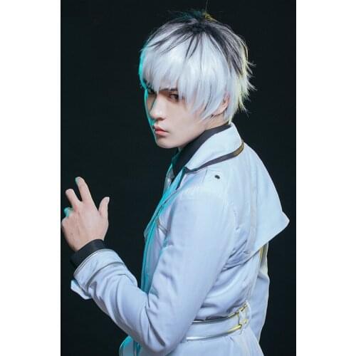 Tokyo Ghoul Re Kaneki Ken Sasaki Haise Cosplay Wigs Short Black White Mix Heat Resistant Synthetic Hair Wig Wig Cap