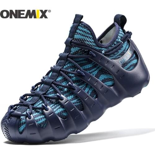 Onemix men beach sandals Rome shoes gladiator set shoes light cool outdoor walking shoes women sock-like slipper jogging shoes