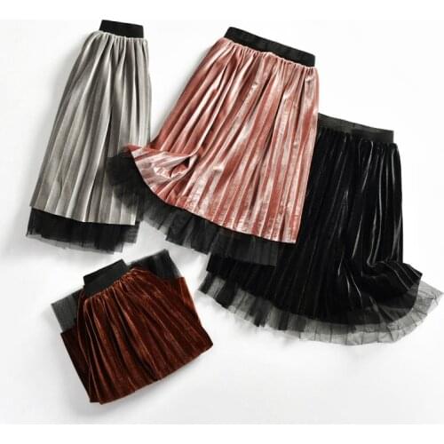 2020 Autumn Winter Baby Girls Wear On Both Sides Velvet Skirt New Kids Pleated Skirt Toddlers Philabeg Children Girls Skirt K122