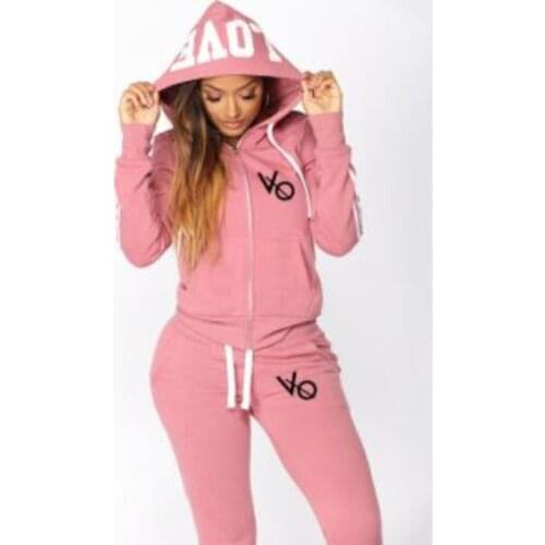 Autumn Women Hooded Sweatshirt Two Pieces Set Fashion Print Hoodies+Pantsrts Casual Sweatshirt Female Sports Suit