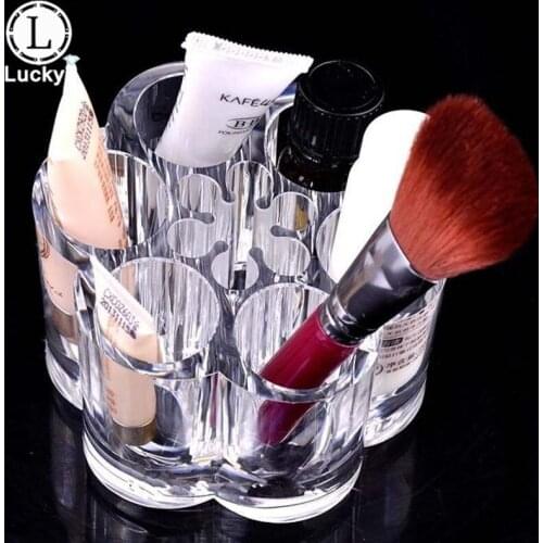 Plastic Lipstick Lip Gloss Storage Box Flower-shaped Makeup Rack Shelf Make-up Crystal Storage Box Acrylic Lipstick Case Display