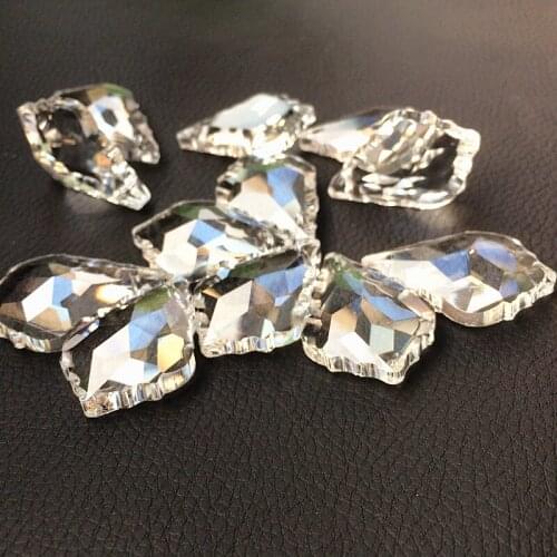 380pcs/LOT 38MM clear crystal glass maple leaf shape pendants for chandelier parts, Crystal suncatcher lighting hanging drops