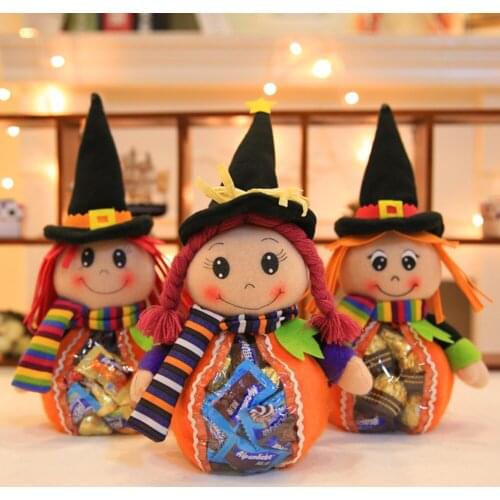 Transparent Halloween Candy Bag Creative Halloween Witch Doll Candy Bag Desktop Halloween Decorations Children Gift Bag Party