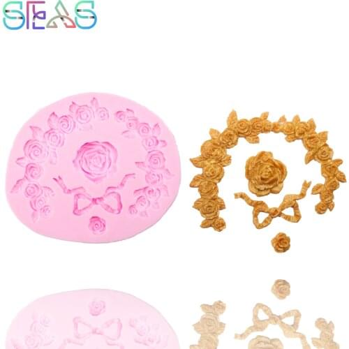 Rose Garland Silicone Molds For Baking Pastry tools Accessories DIY Cake Molds Cake Decorating Tools Silicone Molds