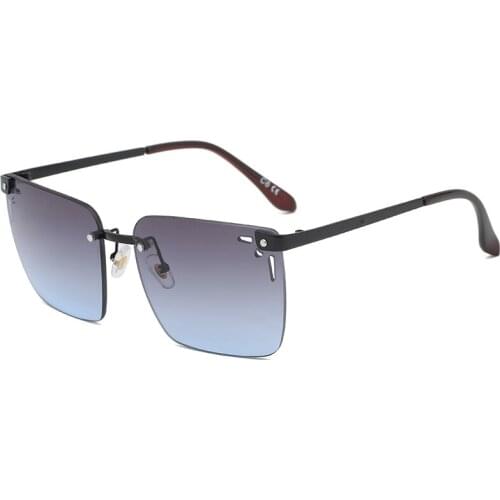 LAMOFUR Retro Sunglasses Women Fashion Rimless Gradient Sun Glasses for Men Shades Personality Lens Frameless Eyeglasses 50293