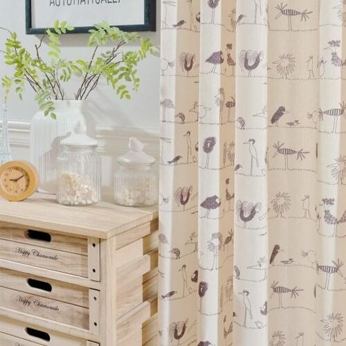 Modern Curtains for Bedroom Living Room Children 's Room Simple Polyester Cotton Printing Curtain Screens Fabrics