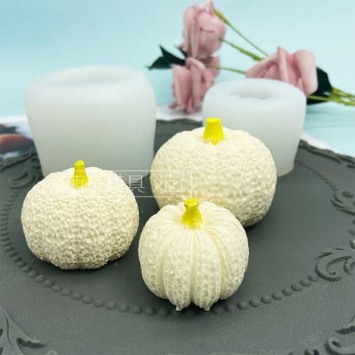 Three dimensional pumpkin silicone mold chocolate mousse ice cream pudding baking tool incense candle plaster mold