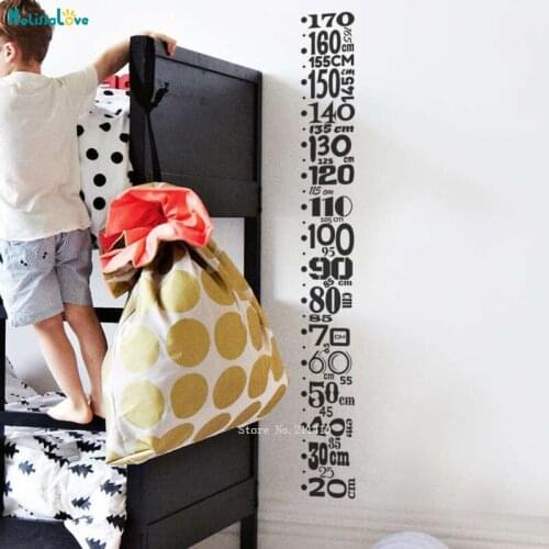 Height Chart Fixed Size Wall Sticker Kids Boys Room Measuring Tool Nursery Art Vinyl Decals Poster Removable Design YT3544