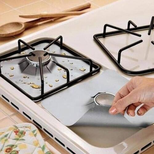 4pcs/set Stove Protector Cover Reusable Gas Stove Burner Covers Kitchen Mat Gas Stove Protector Cleaning Pad Liner Cover