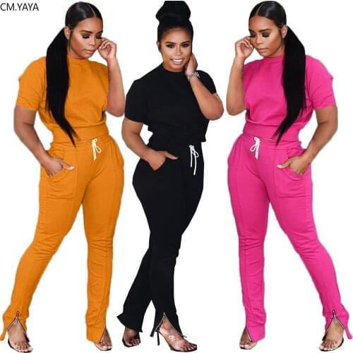 2019 Autumn Winter Womens Set Tracksuits O Neck Short Sleeve Top and Pants Suits Two Piece Set Outfits Sportswear AC8143