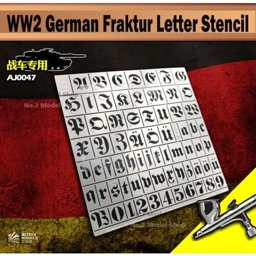1/32 1/35 Military Model WW2 German Fraktur Letter Stencil Leakage Spray Board Tools Hobby Accessory