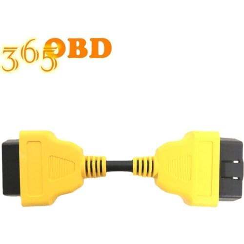 10pcs/lot 13cm easy to use 16 pin external to female OBD 2 connection cable plug extension adapter