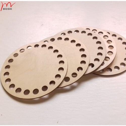 20pcs Wooden bottom knitting 10cm round bottoms for crochet basket Wood base with 9.4mm hole